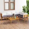 VidaXL Garden Furniture Set 7 Pcs with Cushions Solid Acacia Wood