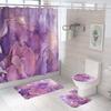 Занавеска для душа в ванной из четырех частей, цифровая печать, мраморная, водонепроницаемая, занавеска-перегородка для туалета, коврик для ванной