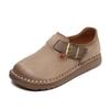 Fashion 3CM Handmade Genuine Leather Flat Shoes Women Retro Style Slip On Casual Loafers Soft Sole Literary Style Women Vulcanized Shoes