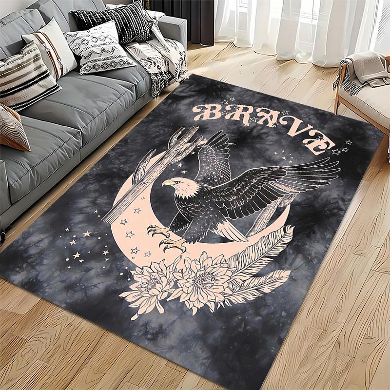 Brave Eagle Moon Design Carpet suitable as a non-slip mat for the living room or bedroom sofa