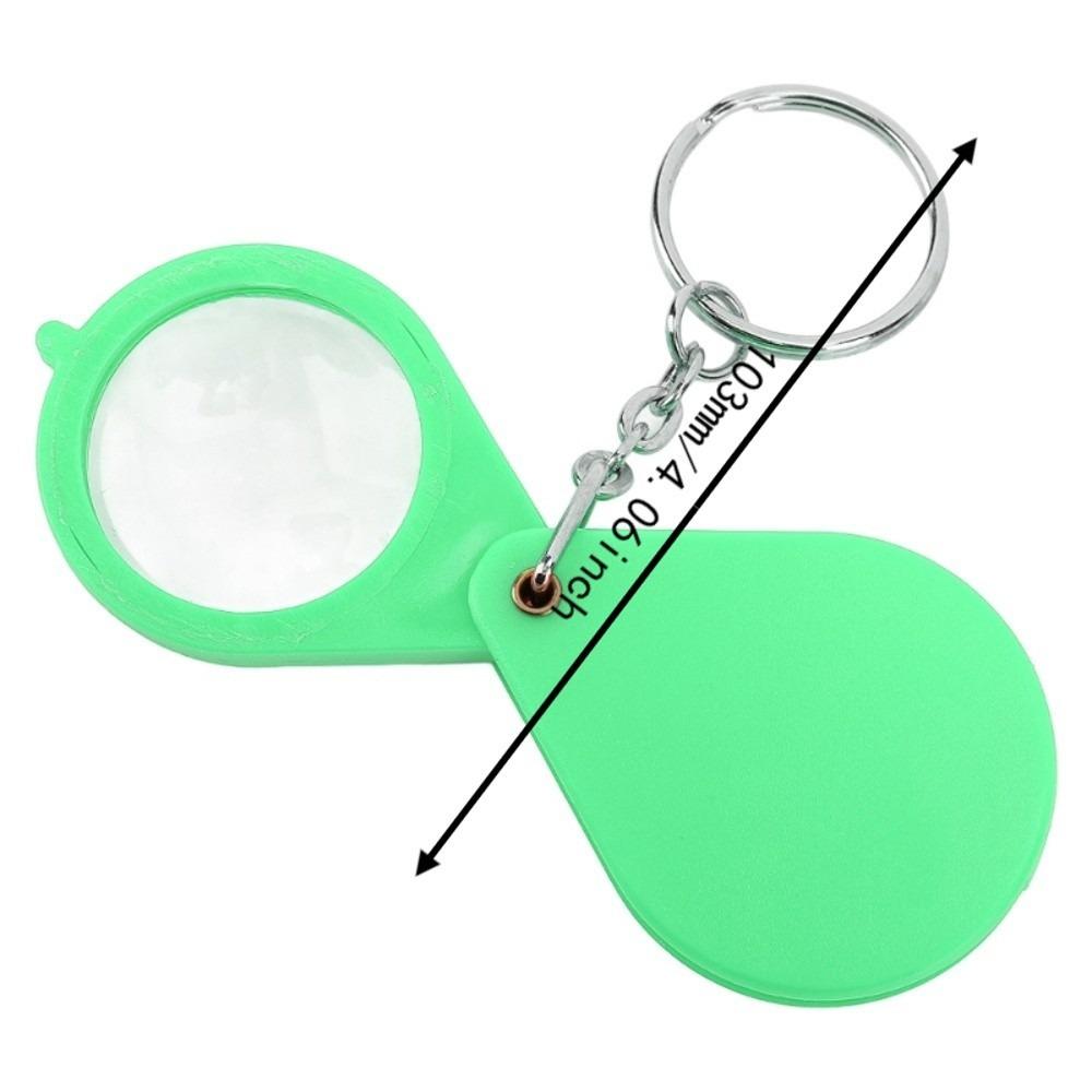 32mm Lens Diameter Pocket Magnifying Glass With Key Ring Mini Magnifying Glass Jewelry Inspection