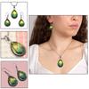 Green Tourmalinne Gemstone Mother's Day Jewelry Pendant Earring Set