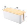Wire Storage Box Power Plug Board Wire Boxes Socket Data Cable Junction Box Plastic Storage Box with Bamboo 1PC