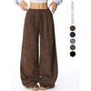 New Style Lazy Style High Waist Casual Versatile Drapey Drawstring Wide Leg Pants