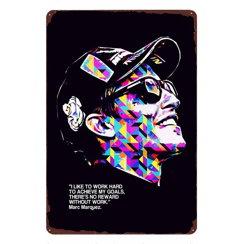 Motorcycle Rider Classic Sports Racing Tin Sign Vintage Metal Poster Decor Man Cave Garage Wall Signs Art Plaques Tin Plate Sign