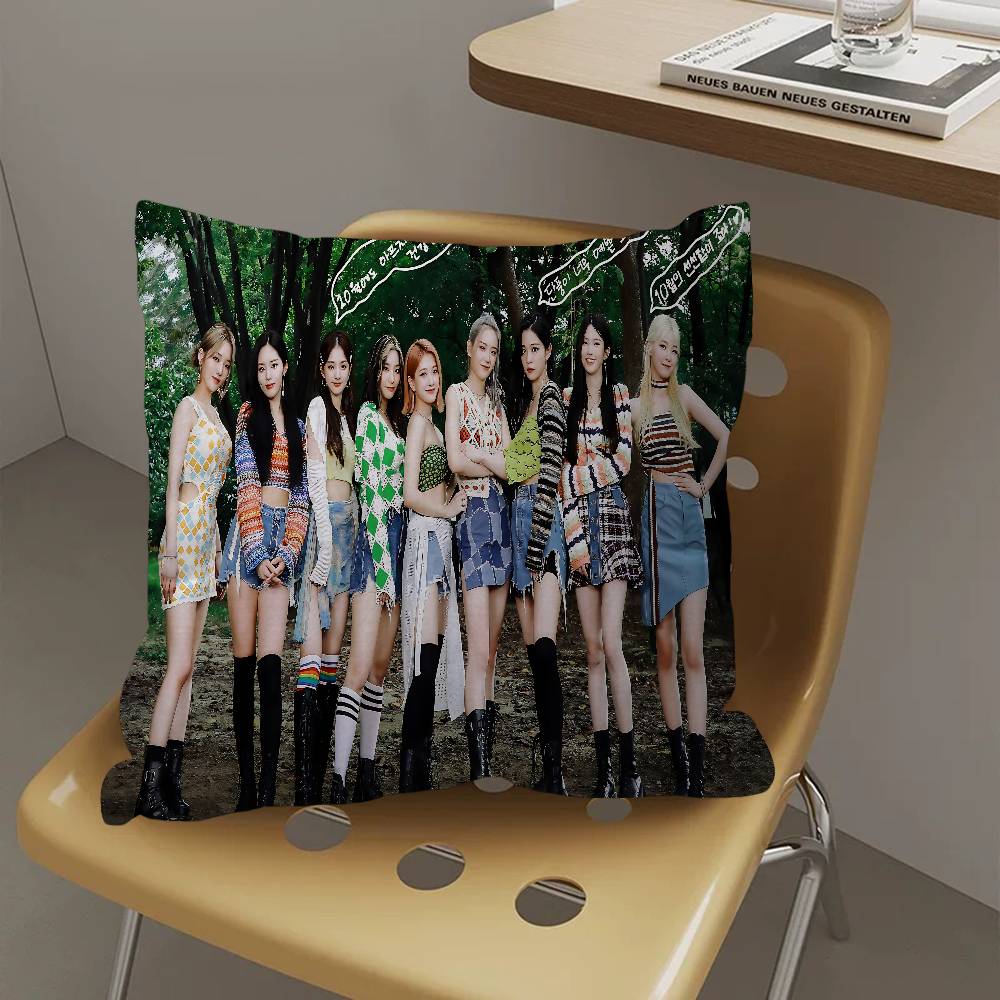 Fromis_9 Kpop Style Girl Office Cushion Pillowcase Car Cushion Cover45X45Cm Lumbar Pillowcase Sofa Pillowcover