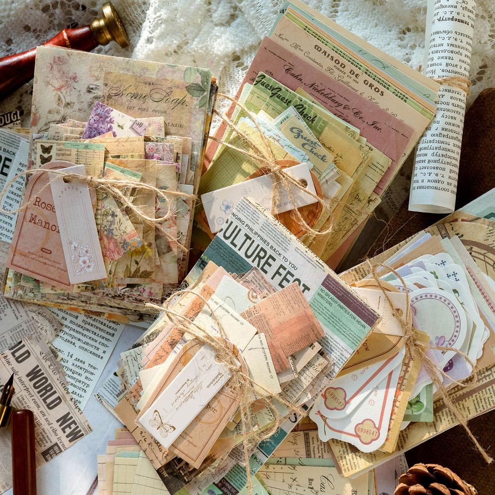 100 шт./упак. Фоновый декор Скрапбукинг Журнал DIY Коллаж Набор Винтажные материалы Бумага Студент