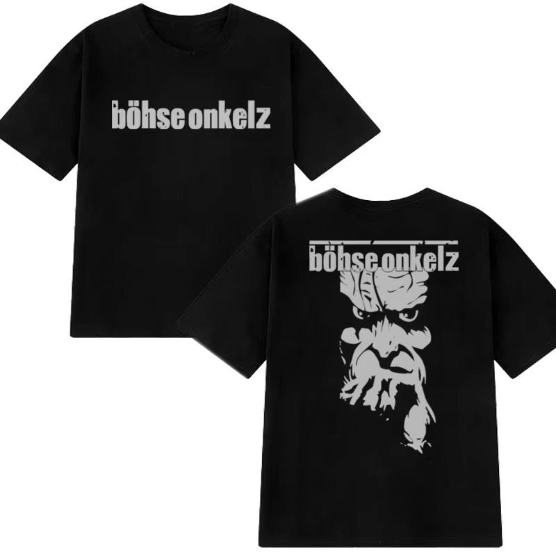 Böhse Onkelz T-shirt Double Sided Print Vintage Punk Rock Band Graphic Unisex Oversized Cotton Short Sleeve Tee Tops Hot Sale