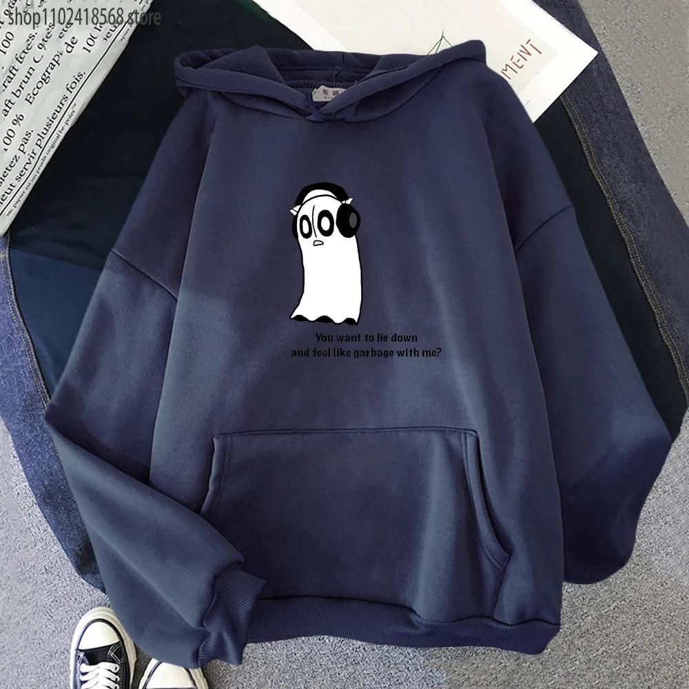 Толстовки с капюшоном Undertale Game Kawaii Cartoon Napstablook Ghost Sweatshirt Halloween Graphic Pullovers Hooded Women Hoodie