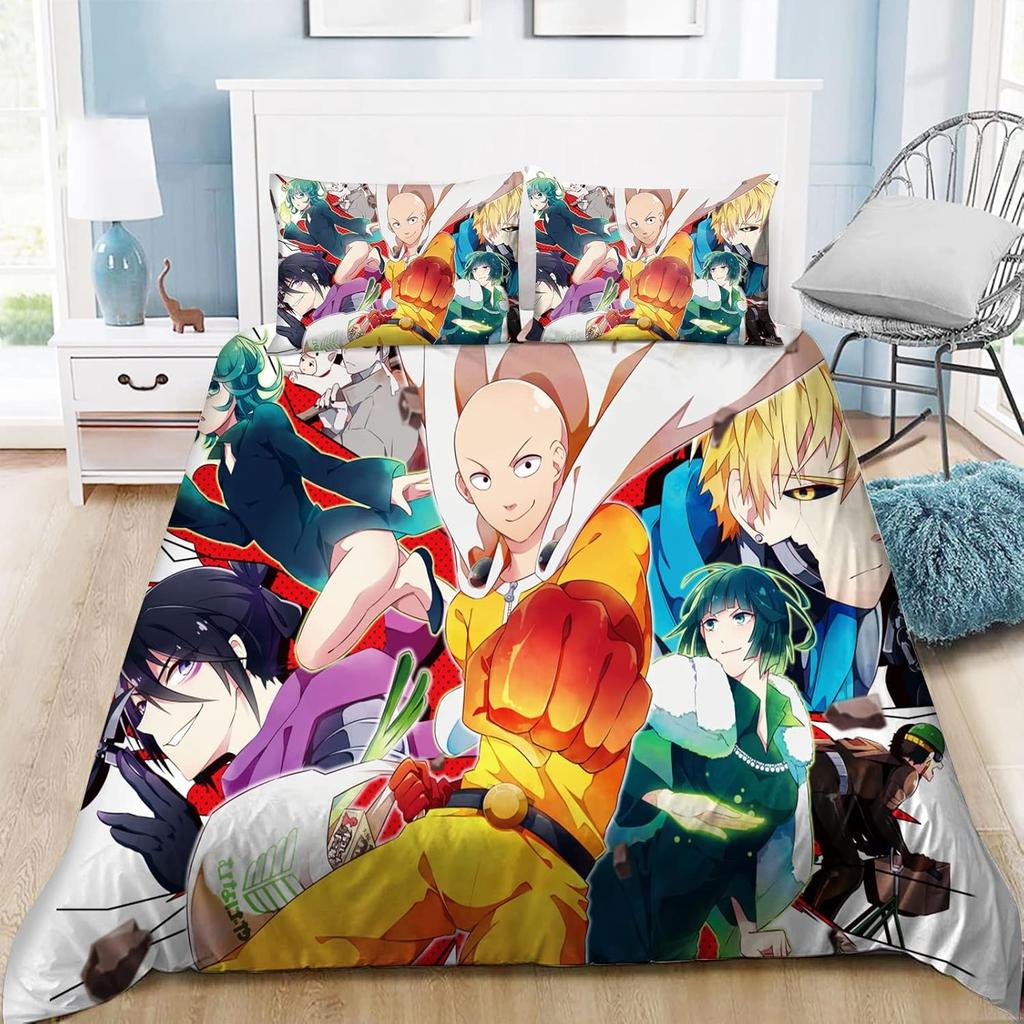Постельное белье One Punch-Man, Постельное белье с Сайтамой для взрослых и детей, Пододеяльник Punch-Man, Комплект постельного белья
