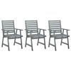Day and Night - Day and Night Garden Dining Chairs 3 Pcs Solid Gray Acacia Wood