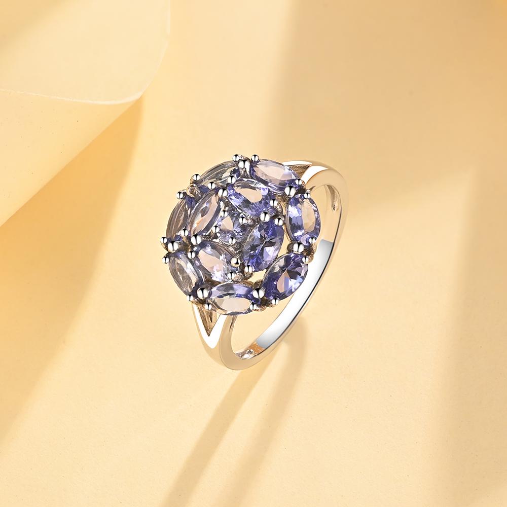 Светло-роскошное женское кольцо с синим танзанитом из стерлингового серебра 925 пробы, простой дизайн, подарок на годовщину