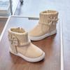 Модные флисовые зимние сапоги-дутики для девочек, милые детские хлопковые сапоги