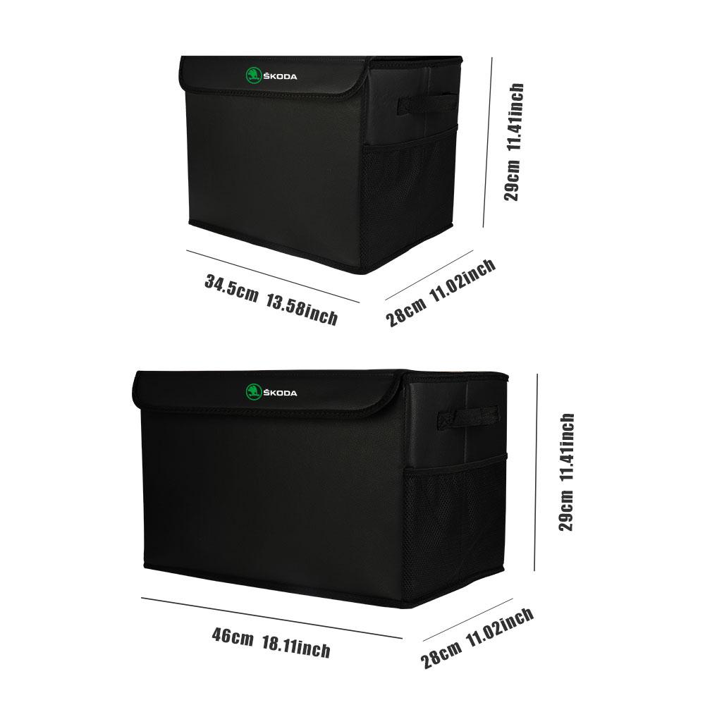 Car Trunk Organizer Box Large Capacity Stowing Tidying Storage Bags For Skoda Octavia Kamiq Kodiaq Superb Fabia Yeti Rapid Karoq agh399