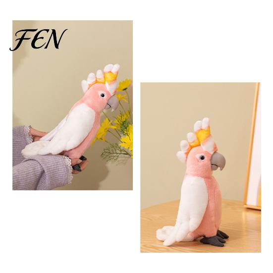 Bird Lover Gift Cute Parrot Plush Toy, Soft Stuffed Animal for Kids, Pink Realistic Plushie Bedroom Decor Doll with Fluffy Fabric And Home Decoration
