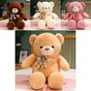 Adorable Large Teddy Bear Plush Toy In Pink Brown White And Yellow Perfect For Cuddling And Gifts