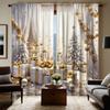 2pcs HD Digital White Color System Dreamy Gold Light Luxury Style Curtains Home Decorating Style Decoration Living Room Bedro