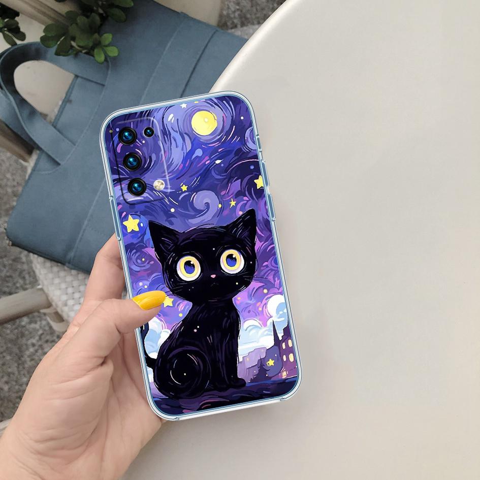 LO23 Cat Kitten Meow Transparent Phone Case for Motorola Moto G40 G04 G05 One Ace Action  Fusion + Plus Hyper Macro Vision Zoom