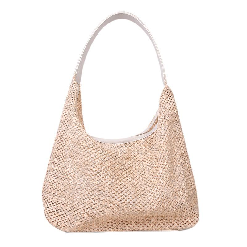 Women Fashion Woven Straw Small Shoulder Bag For Summer Beach Travel