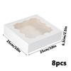 8 шт. Белые коробки для сладостей с прозрачным окном, подарочные коробки с автоматической выдвижной подарочной упаковкой, подарочная упаковочная коробка из крафт-бумаги для свадеб, дней рождения, вечеринок, ювелирных изделий