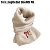 Bow Embroidered Neck Warmer Thicken Knitted Scarf Soft Shawl  Outdoor