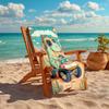 1PC Custom Name Dino Racer Adventure Beach Towel Highly Absorbent And Sand-Resistant Towel for Swimming, Pool, Yoga, And Travel Lightweight