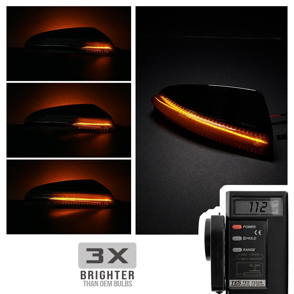 Дымчатое светодиодное динамическое боковое зеркало, угловой поворотник для Benz C-Class W204 S204 ML W164 Viano Vito W639, плавные указатели поворота