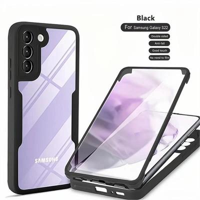 Силиконовый чехол на 360 градусов для Samsung Galaxy S23 S22 S21 Ultra Plus Fe A53 5G A73 A33 A23 A13, противоударная пленка для экрана, чехол