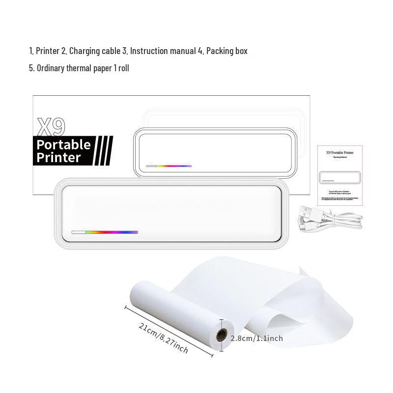 Мини-принтер A4, термо, Bluetooth, без чернил, для татуировок, документов, фотографий, офисных наклеек.