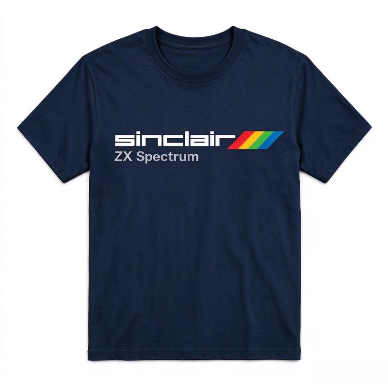 Vintage Computer Zx Spectrum Tshirt Retro Sinclair Rainbow Stripe Print Short Sleeve Casual Tee For Unisex Game Geek Gift Y2k Top