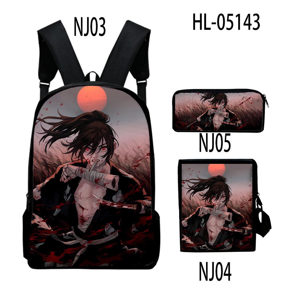 Trendy Popular Cool Dororo 3D Print 3pcs/Set pupil School Bags Laptop Daypack Backpack Inclined shoulder bag Pencil Case