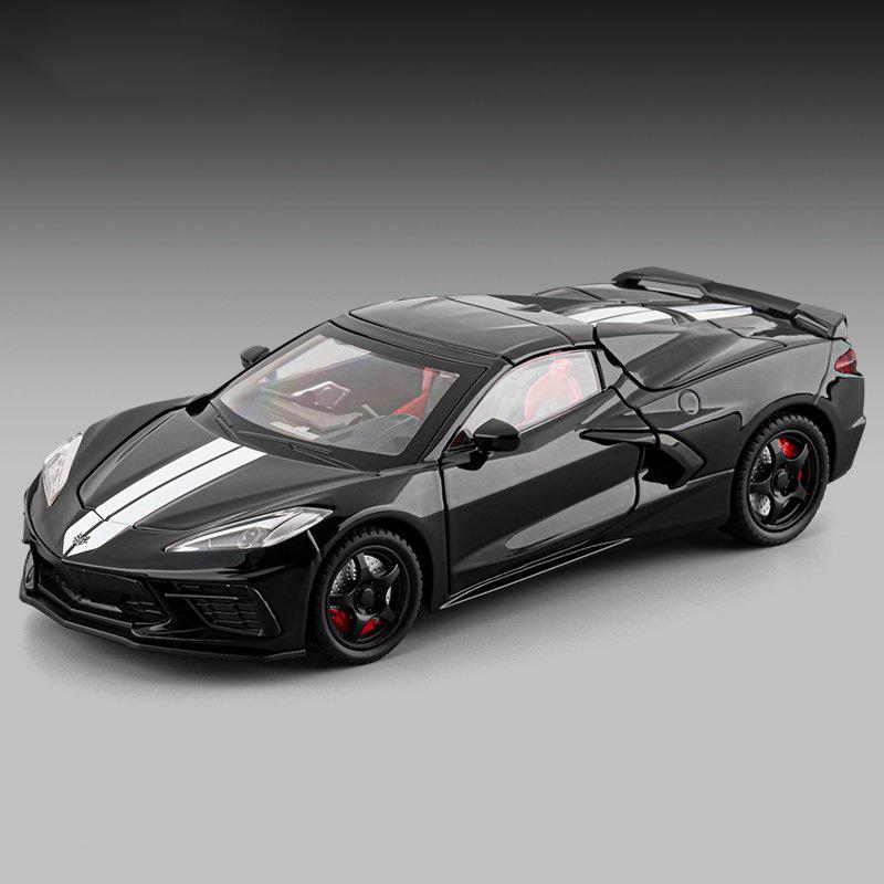 1:24 Corvette C8 R Сплав Спортивный Автомобиль Модель Литье под Давлением Металл Трековые Гонки Транспортные Средства Модель Автомобиля Симуляция Звука и Света Детская Игрушка Подарок