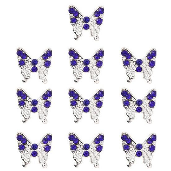 10 шт., подвески для ногтей в виде бабочек, блестящие стразы, инкрустация из искусственного кристалла, 3D подвески, аксессуары для маникюра «сделай сам», ювелирные изделия для дизайна ногтей, украшения для чехла для телефона