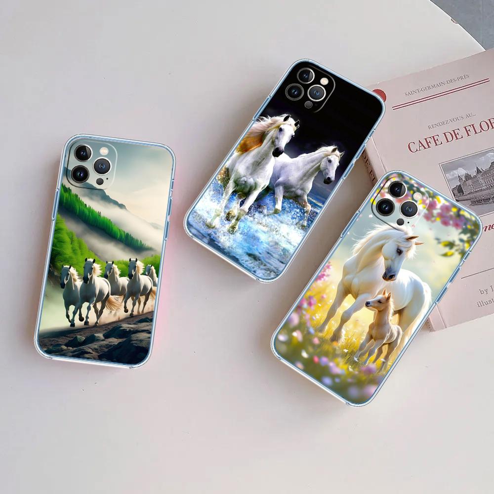 CJ53 Fine Horse Soft Shell Transparent Phone Case for Motorola Moto Edge 20 30 40 50 S30 Fusion Ultra Pro Neo Lite + G200 G23