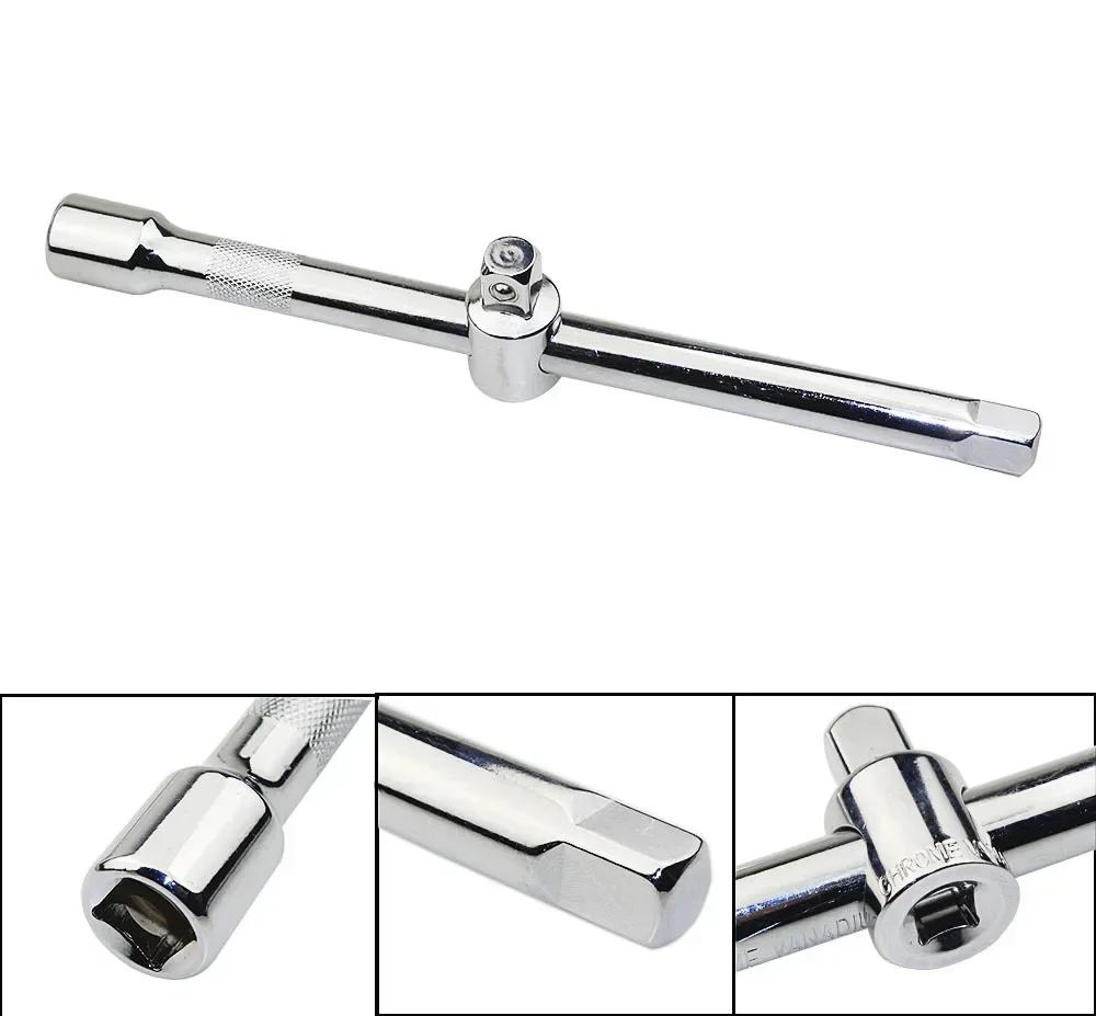 1/4" 3/8" 1/2" Socket Wrench Extension Drive Socket Wrench Extension Sliding T Bar Auto Driver & Car Repair Tools Crv Material