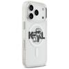 Karl Lagerfeld IML Glitter Karl & Choupette Sketch Logo MagSafe Case for iPhone 17 Pro Clear
