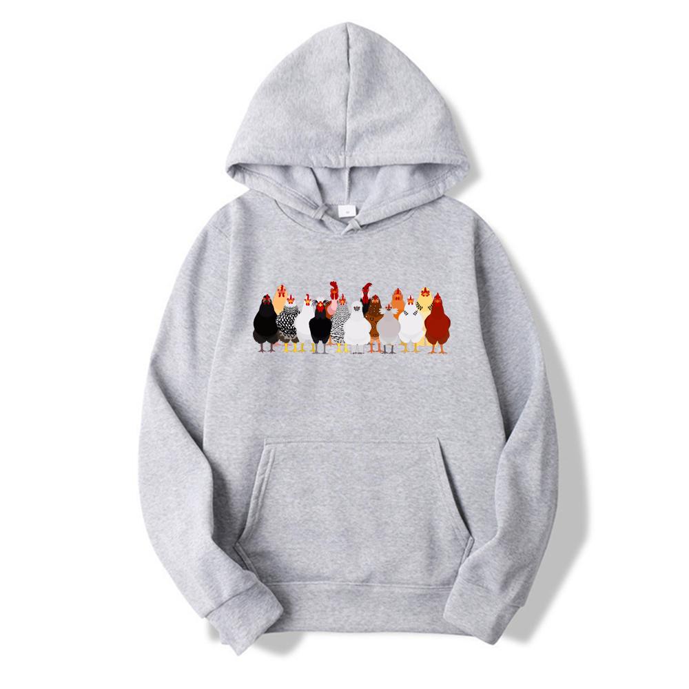 Funny Chickens Hoodie Christmas Chickens Sweatshirt Funny Animal Pullover Women Cute Farmer Hoodies Christmas Country Shirts Farm Gift