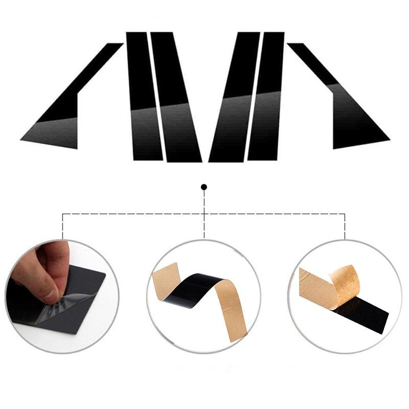 6 шт./компл., центральная колонна для окна, двери автомобиля, крышка стойки до н. э., накладка с зеркальным эффектом, подходит для Peugeot 3008 P84 2017–2023, автомобильная наклейка