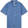 Levis Solid Color Comfortable Suit Collar Short Sleeve Shirt Men Shirts Bright-Blue A8457-0007