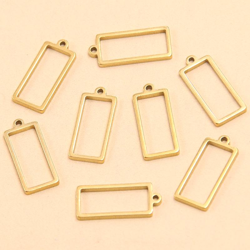 Stainless Steel Geometric Charm Molds: 10 Models & 2 Colors - Pentagram, Rhombus, Circle, Water Drop, Moon Pendants
