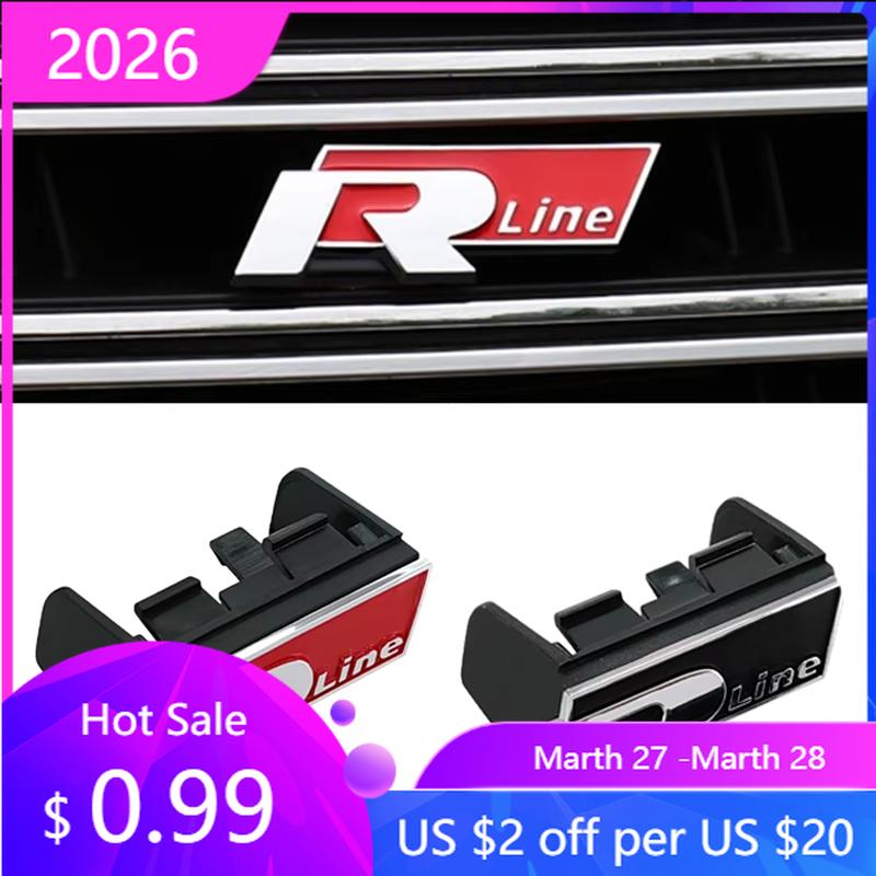 BNL1 2026 New For VW VOLKSWAGEN Hub Caps ABS Car Front Grille Emblem Badge for Volkswagen Golf R Rline Tiguan Touareg Polo GTI CC Pas