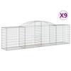 VidaXL Arched Gabion Baskets 9 Pcs 300x50x80/100 Cm Galvanized Iron, Gabion, Gabion Cage, Gabion Wall Basket, Wall 3146690