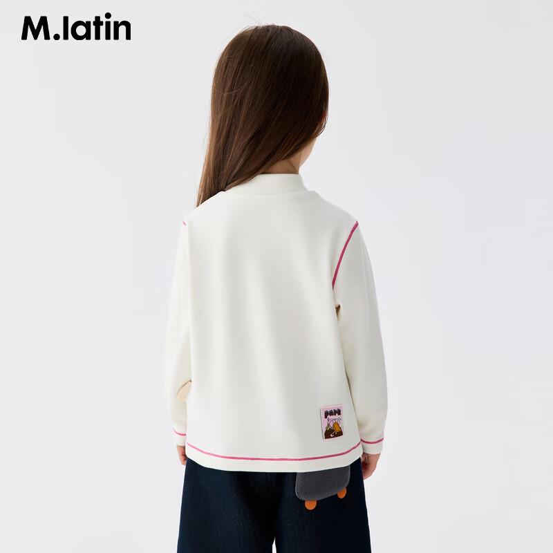 M.Latin 2025 Winter Kids' Stretchy Velour Half-High Collar T-Shirt