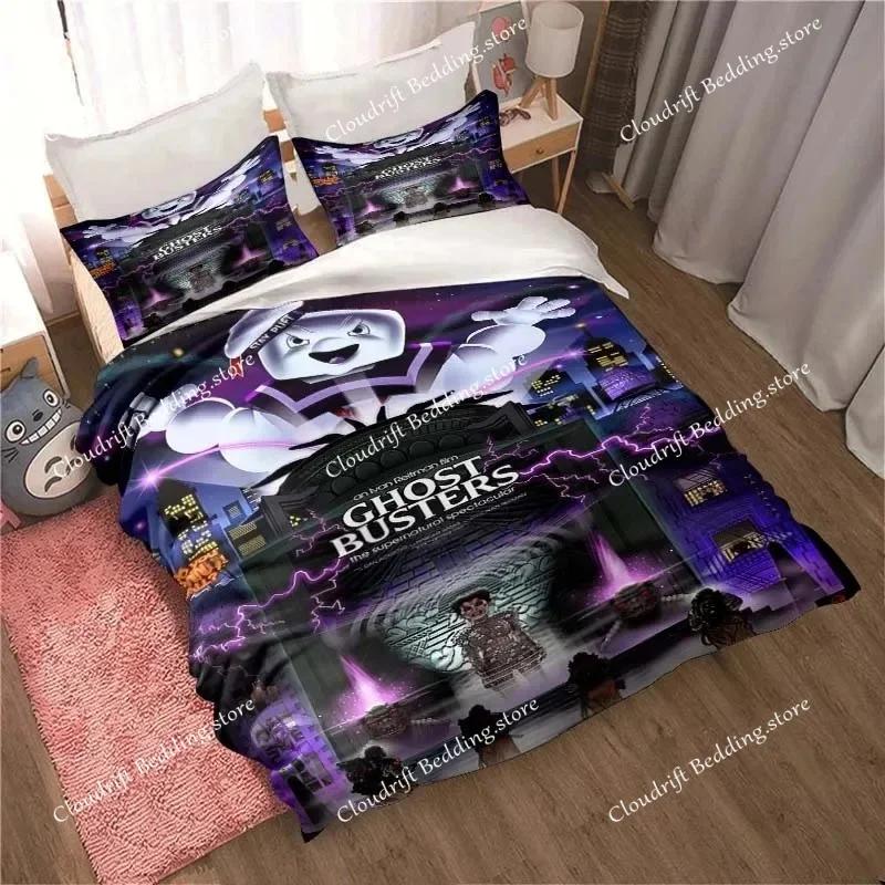 Cartoon Ghostbusters Duvet Cover Pillowcase Bedding Set Adult Boys Girls Bedroom Decoration Children Gift Single Double Size026
