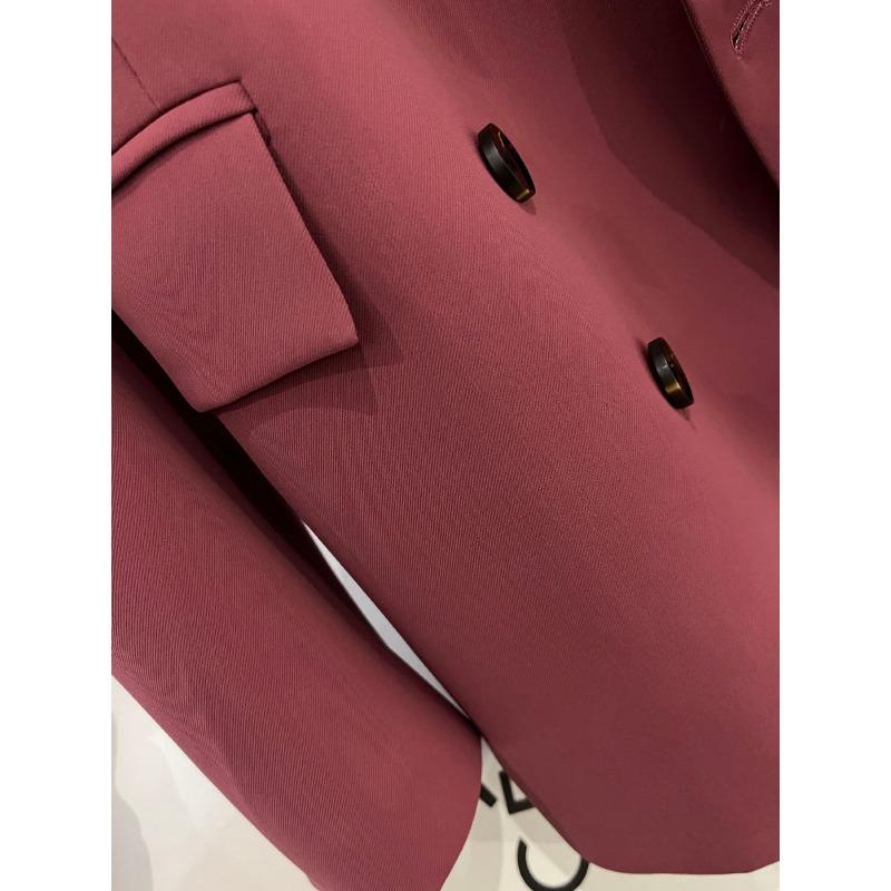 Малиновый повседневный женский пиджак свободного покроя в корейском стиле с уличным пальто