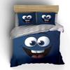 "Cartoon Face Decor Set" Bedding Set with 1 Duvet Cover 2 Pillowcases Single Double King Queen, Gift