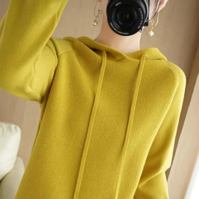 Autumn Winter Women's Hooded Sweater Long Sleeve Warm Casual Pullovers Tops Hoodie
