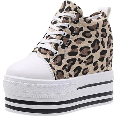 Модные женские туфли на платформе и танкетке с очень высоким каблуком 12 см, повседневные женские кроссовки на весну и лето, женские туфли-лоферы для женской обуви