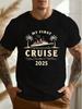 Vintage Cruise Ship Designunisex Casual Grew Neck Short Sleeve T-Shirt for Summer, PLUS SIZE