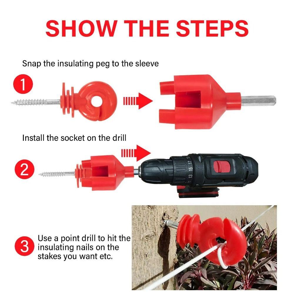 100Pcs Angled Slot Wood Post Screw Screw-In Electric Fencing Insulators  Electric Fence